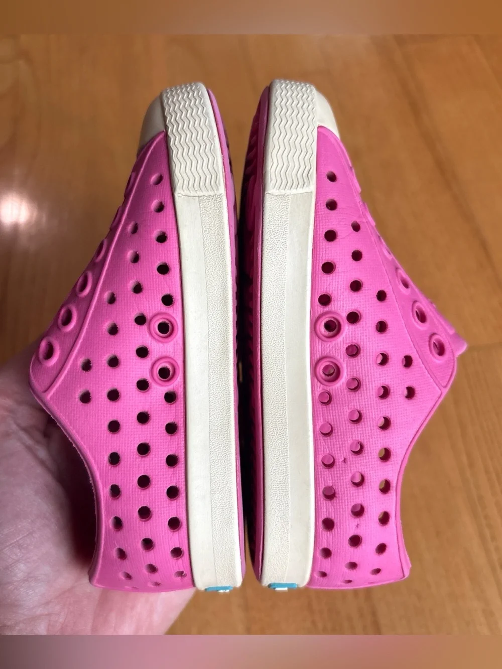 Native Jefferson Slip On Shoes Sneakers Pink Bone White Toddler Girl Sz 5 Summer